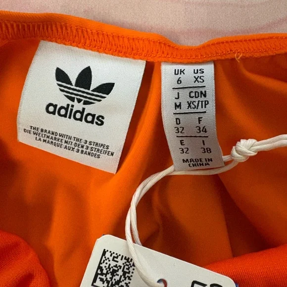 Adidas Original Womens Orange Trefoil Swim - XS ED7470 - Picture 5 of 7